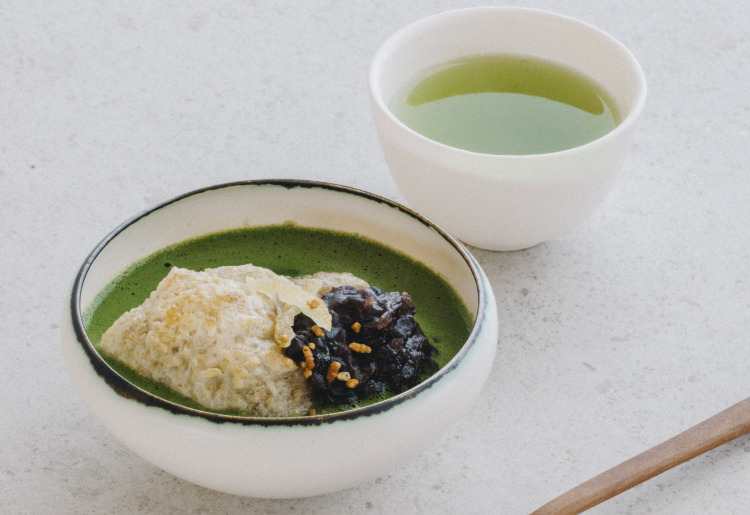 有機抹茶と玄米餅のお汁粉